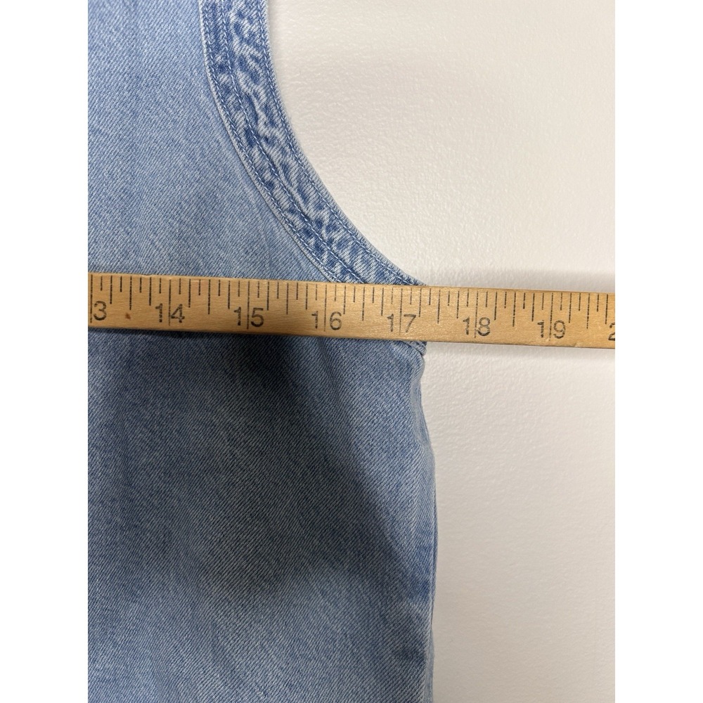 American Eagle Women's Blue Denim Vest Y2K Utility Sleek Size Medium New NWT - Picture 7 of 10